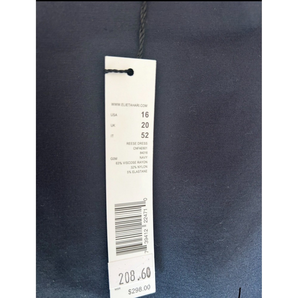 Elle Tahari Reese Dress Navy Size 16 Nwt - Picture 4 of 9